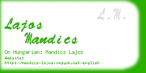 lajos mandics business card